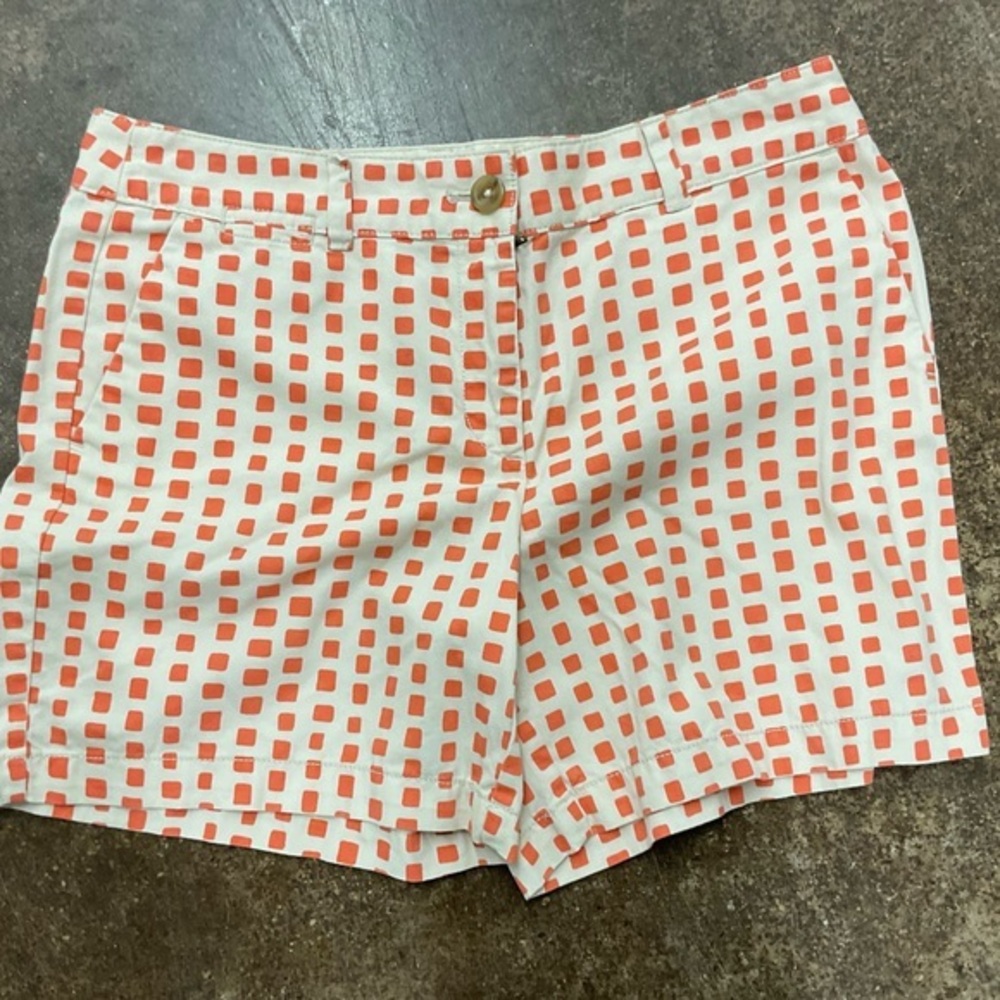 LOFT Orange and White Patterned Women's Shorts Size 6